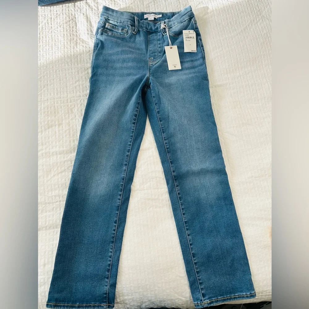 Good American Indigo 490 Pullon Straight Leg Stretch Jeans - Picture 5 of 14